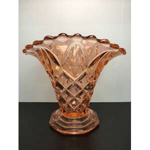 ART DECO Sowerby Pink Blush Vase | Made in England | 21 cm Tall