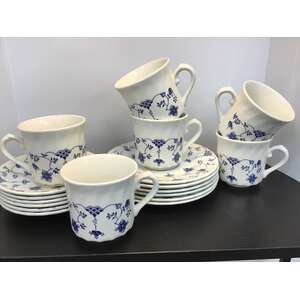 Churchill Finlandia Tea Cup Trio's x 6 | Blue & White