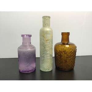 VINTAGE Bottles | Lot of 3 | Mrs Winslow Roger & Gallet Poison