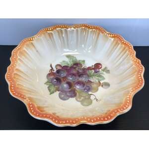 VINTAGE Victoria China Grape Bowl | Orange Lustre Finish | 23.5 cm Diameter 