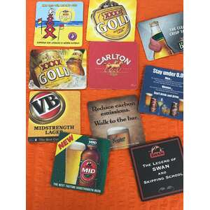 Australian Beer Coasters x 10 | Cardboard 