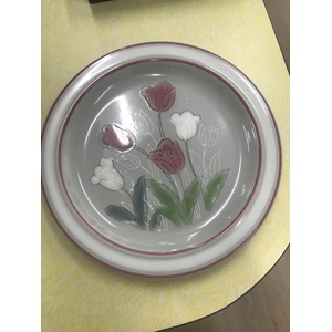 VINTAGE Designer Japan Stoneware Plate - Pink Tulip - 27 cm