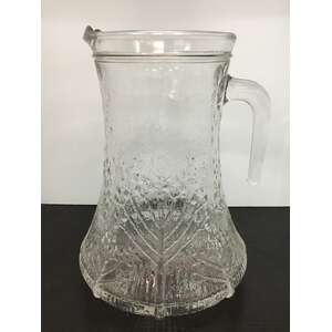 1970's Lasisepat Mantsala Finland Cow Parsley Glass Pitcher Jug | Pertti Kallioninen 