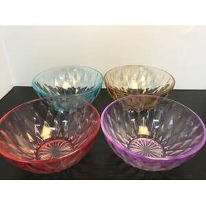 RETRO Harlequin Glass Bowls x 4 | 12 cm Diameter
