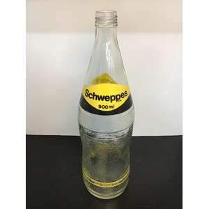 VINTAGE Schweppes Soft Drink Bottle Perth | Yellow Pyro Label 900 ml