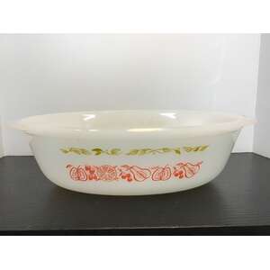 VINTAGE Agee Pyrex Fruit Pattern Casserole Dish | Oval 