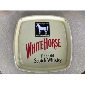 VINTAGE White Horse Scotch Whisky Drinks Tray - Square - 30 cm