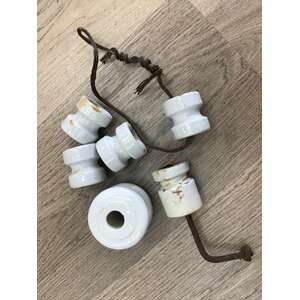 VINTAGE Lot of 6 Small Ceramic Insulators 