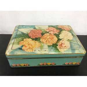 VINTAGE Cadbury's Milk Tray Chocolates Tin - Carnations - 2 Lbs - Hinged Lid