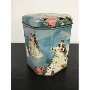 VINTAGE Plaistowe Tin - Hinged Lid - Ceramic Ornaments 