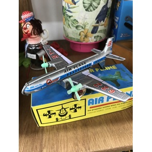 Tin Toy Air Plane - Friction Powered Propellers  