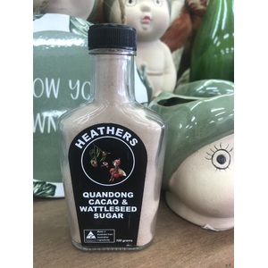 Heathers Quandong Cacao & Wattleseed Sugar - 100g - Jar - Gourmet Australian Food