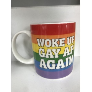 Woke Up Gay AF Again | Rainbow Ceramic Mug
