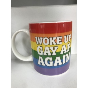 Woke Up Gay AF Again - Ceramic Mug - Rainbow