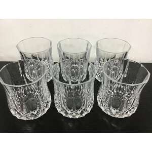 VINTAGE Cristal D'Arques Longchamps Old Fashioned Glasses 230 ml x 6 