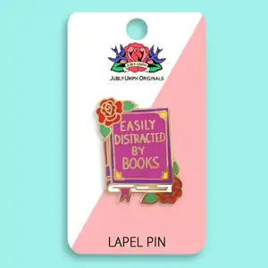 Easily Distracted by Books Lapel Pin | Jubly-Umph Originals