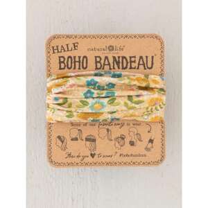 Natural Life Half Boho Bandeau | Mandala Yellow Floral | Headband Hair Scarf