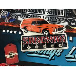 Holden Sandman Key Rack | Cast Iron | Sign & Keyholder | 5 Key Hooks