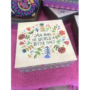 You Make the World a Better Place | Storage Box | Gift Box | 13.5 x 13.5 x 5 cm