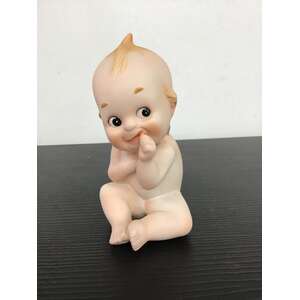 VINTAGE  Lefton Bisque Kewpie Ornament - 11.5 cm Tall - Kitsch 