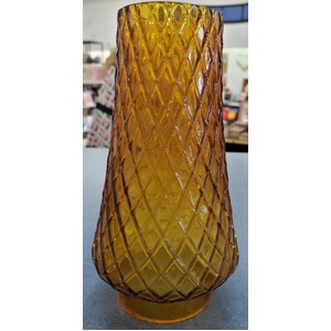 VINTAGE Amber Glass Shade for Lamp or Lantern