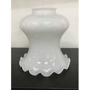VINTAGE Milk Glass Ruffled Rim Lamp or Ceiling Shade 