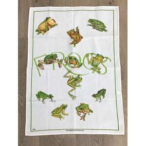 VINTAGE Frogs Tea Towel - Ross Australia - Cotton 