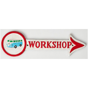 VW Workshop Sign - Cast Iron - Arrow Shape - 40.5 cm x 12 cm