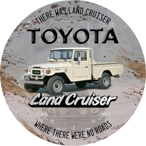 Land Cruiser Round Tin Sign | 30 cm