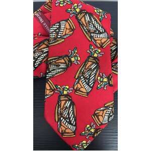 Retro Golf Clubs Neck Tie - Michelle Hoche - Silk Italy