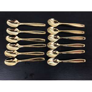VINTAGE 23 Carot Gold Plated Teaspoons - Lot of 12 - Made in Japan 
