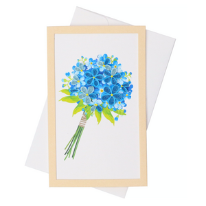 Framed Standing Card - Quilled Blue Hydrangea