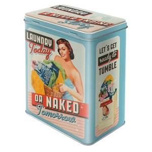 Laundry Storage Tin - Laundry Today or Naked Tomorrow - 3L - Nostalgic Art 