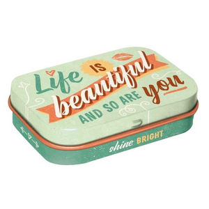 Retro Mint Tin - Life is Beautiful - Sugar Free Mints