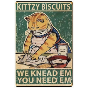 Kittzy Biscuits - Cat Tin Sign A4