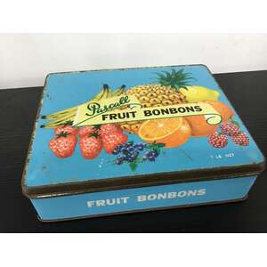 VINTAGE Pascall Fruit Bonbons Tin 1 Lb Net 
