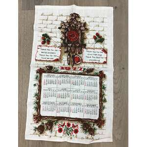 VINTAGE 1977 Calendar Tea Towel - Prayer 
