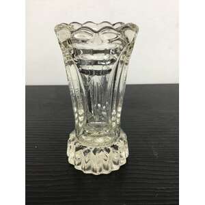 Depression Glass Clear Thistle Vase - 8 cm Tall