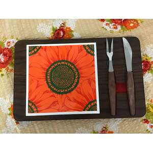 RETRO Sunflower Tile & Wood Cheese Board - Japan