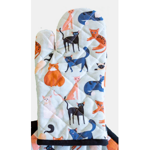Colourful Cats Single Oven Glove | 100% Cotton | Australian Design