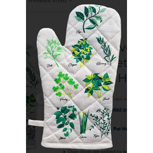 Culinary Herbs Oven Glove - Oven Mitt