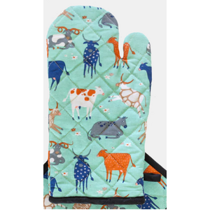 Green Cows Oven Mitt Glove