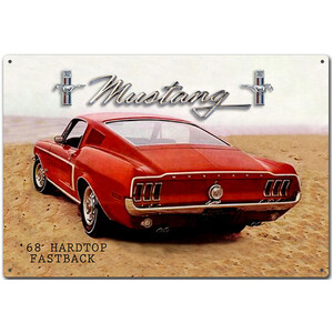 Tin Sign - Mustang 68 Hardtop Fastback - 20 x 30 cm