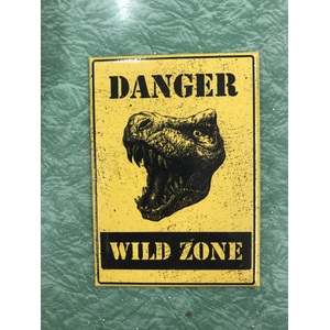 Danger Wild Zone - Dinosaur - Funny Fridge Magnet 