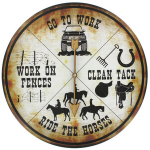 Horse Owner's Spinner Tin Sign - Round - Horses or Work?