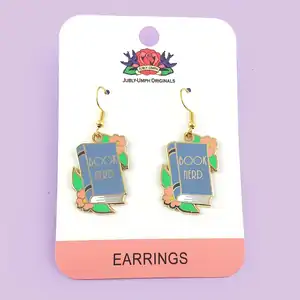 Book Nerd Enamel Earrings | Jubly-Umph Originals | Australian Designed