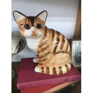 Tabby Cat Money Box | Ceramic | Hand Painted | 18 cm Tall