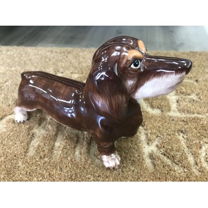 Dachshund Sausage Dog Money Box | Ceramic | Dark Tan | Hand Painted