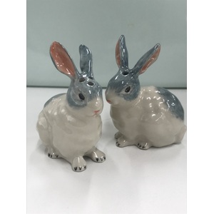 Ceramic Bunny Rabbit Salt & Pepper Shakers
