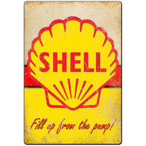 Shell Fuel - Retro Tin Sign - 20 x 30 cm